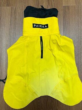 PAIKKA Waterproof Dog Rain Jacket Size 35cm 14" Bright Yellow Reflective Suit